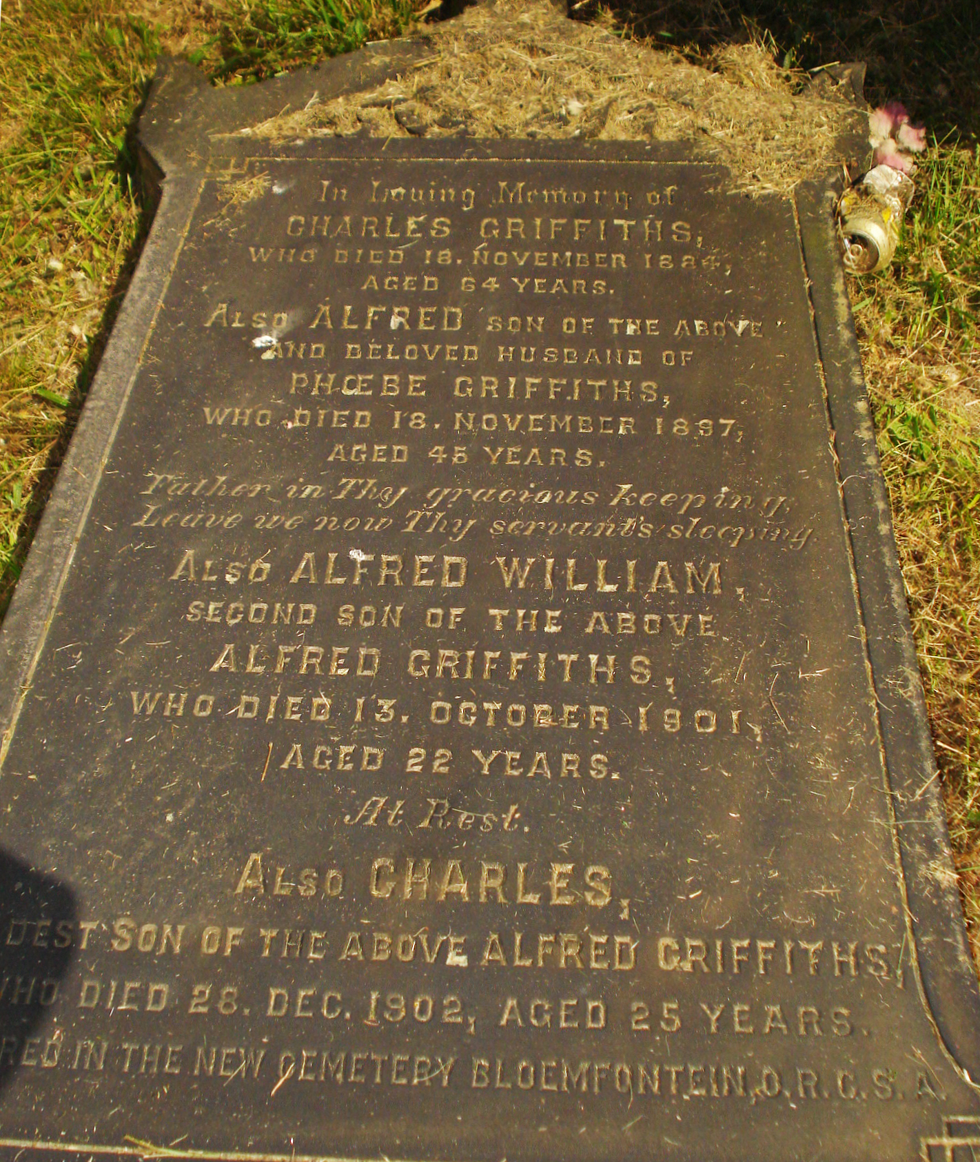 The Griffiths family grave at Toxteth